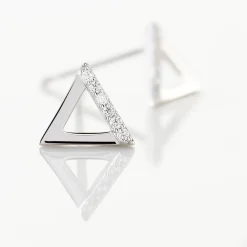 Boucles D'oreilles Puces Lorena Argent Blanc Oxyde De Zirconium