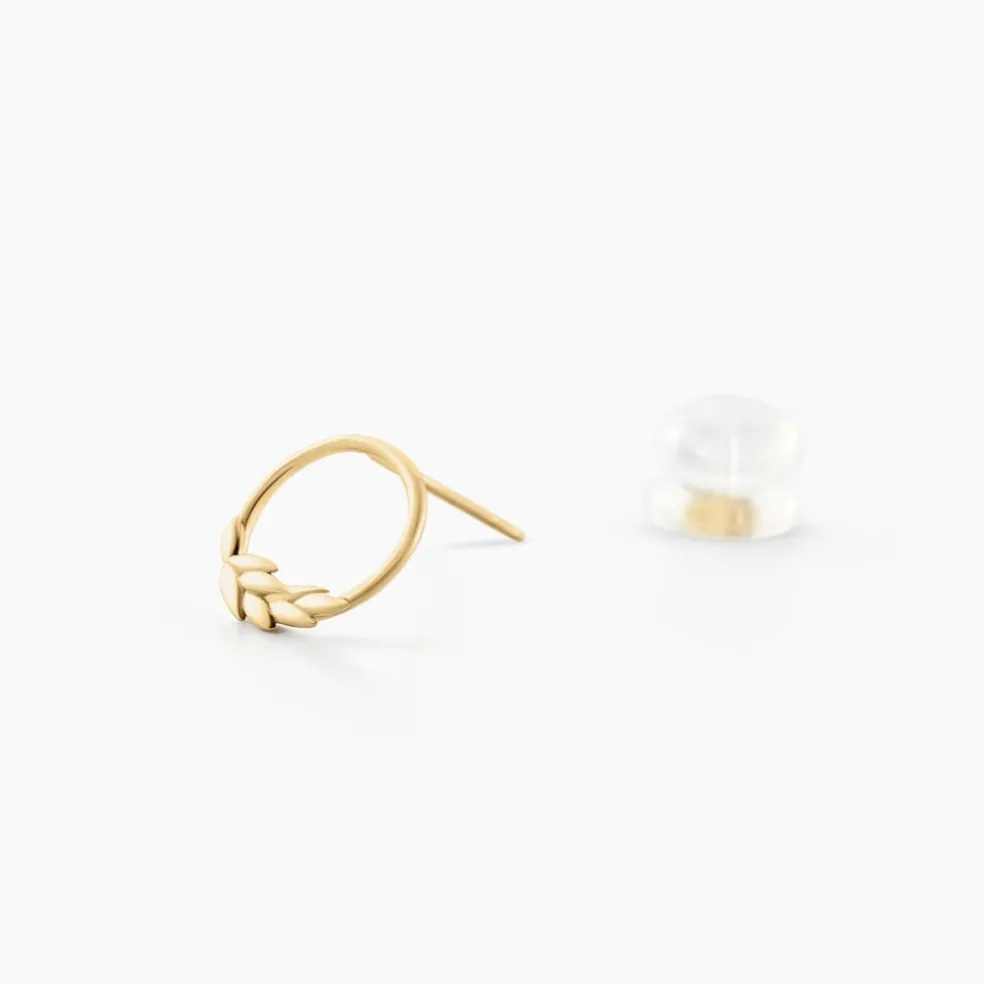 Boucles D'oreilles Puces Leafora Or Jaune