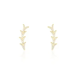 Boucles D'oreilles Puces Ligeia Or Jaune Oxyde De Zirconium