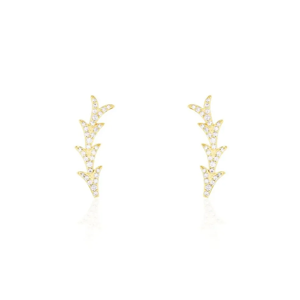 Boucles D'oreilles Puces Ligeia Or Jaune Oxyde De Zirconium
