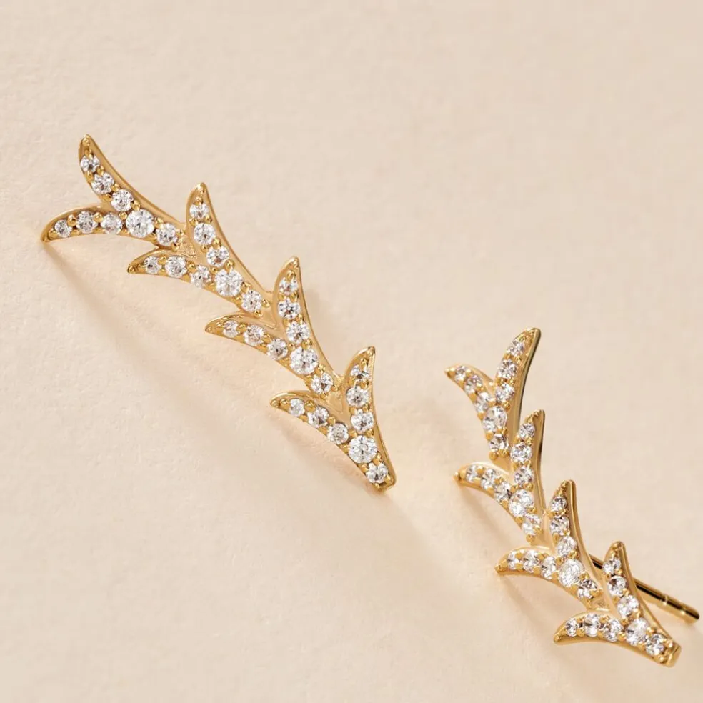 Boucles D'oreilles Puces Ligeia Or Jaune Oxyde De Zirconium