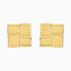 Boucles D'Oreilles Puces Lilly Acier Jaune