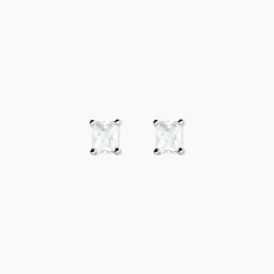 Boucles D'oreilles Puces Mathilda Argent Blanc Oxyde De Zirconium