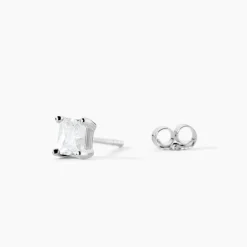 Boucles D'oreilles Puces Mathilda Argent Blanc Oxyde De Zirconium