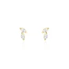 Boucles D'oreilles Puces Mix And Match Or Jaune Oxyde De Zirconium