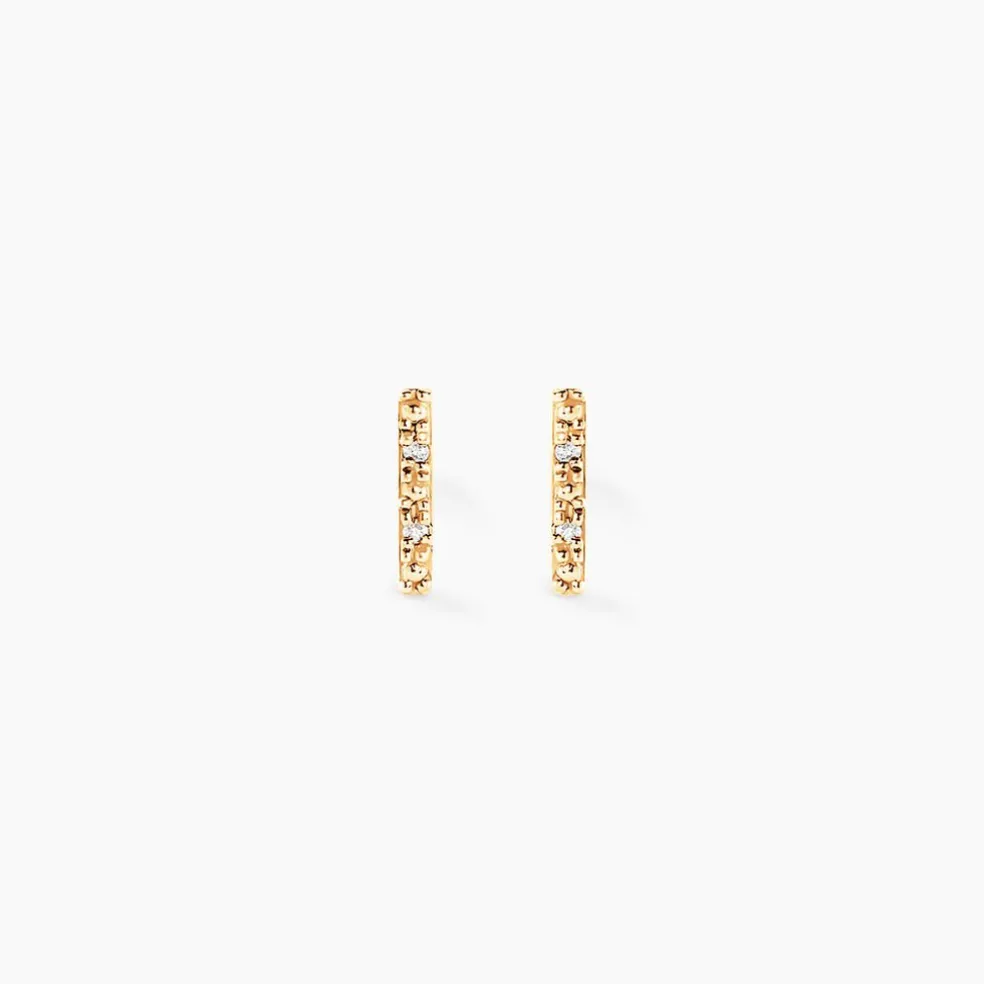 Boucles D'oreilles Puces Marcellus Or Jaune Diamant