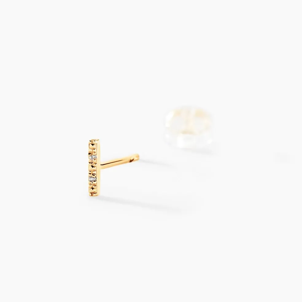 Boucles D'oreilles Puces Marcellus Or Jaune Diamant