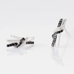Boucles D'oreilles Puces Marina Or Blanc Diamant
