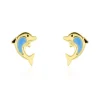 Boucles D'oreilles Puces Mael Dauphin Or Jaune