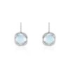 Boucles D'oreilles Puces Marie-jacqueline Or Blanc Topaze Et Diamant