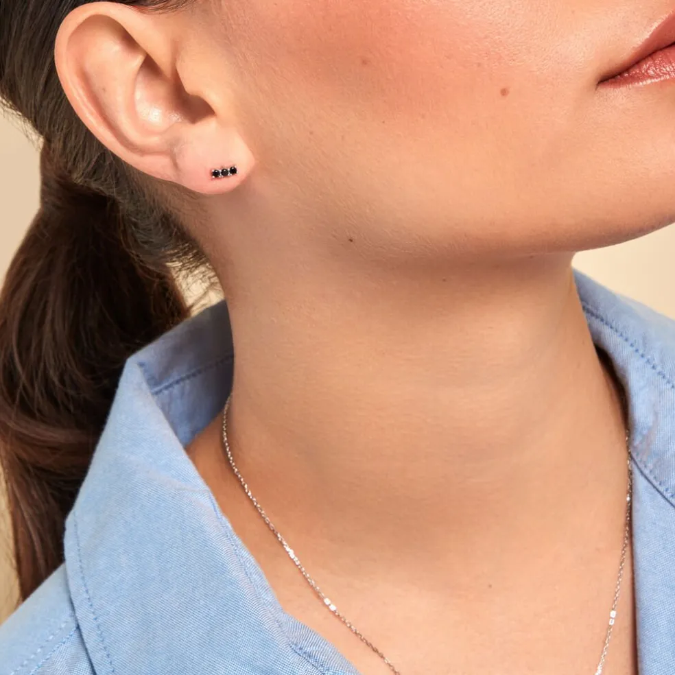 Boucles D'oreilles Puces Mai-ly Argent Blanc Oxyde De Zirconium