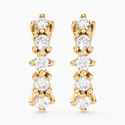 Boucles D'oreilles Puces Matleena Or Jaune Diamant Synthétique