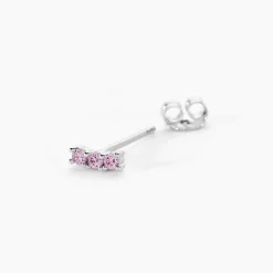 Boucles D'oreilles Puces Mai-ly Argent Blanc Oxyde De Zirconium