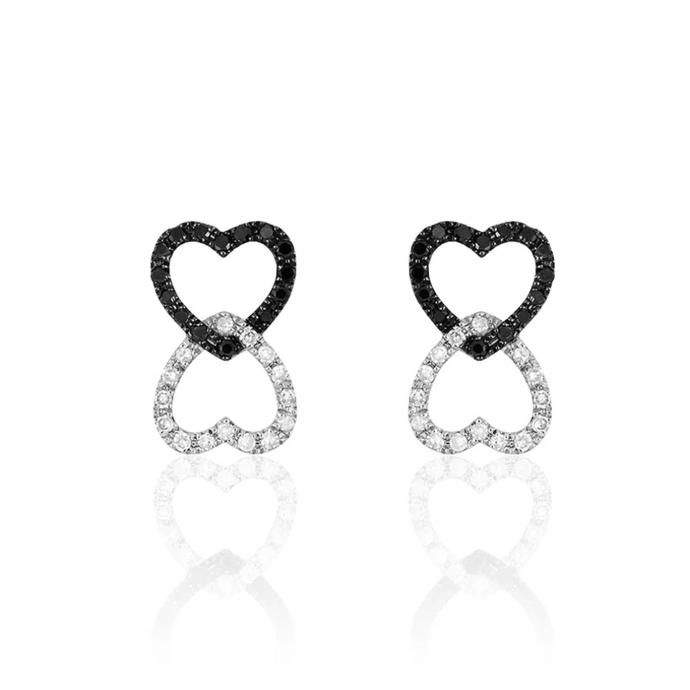 Boucles D'oreilles Puces Miranda Or Blanc Diamant