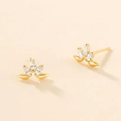 Boucles D'oreilles Puces Maralyn Or Jaune Oxyde De Zirconium