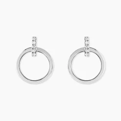 Boucles D'oreilles Puces Melissande Or Blanc Diamant