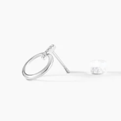 Boucles D'oreilles Puces Melissande Or Blanc Diamant