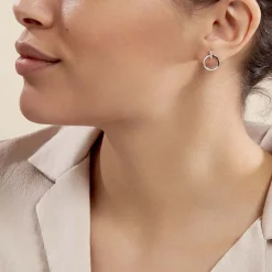 Boucles D'oreilles Puces Melissande Or Blanc Diamant