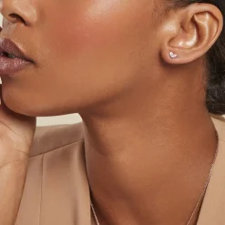 Boucles D'oreilles Puces Myhalf Argent Rose Oxyde