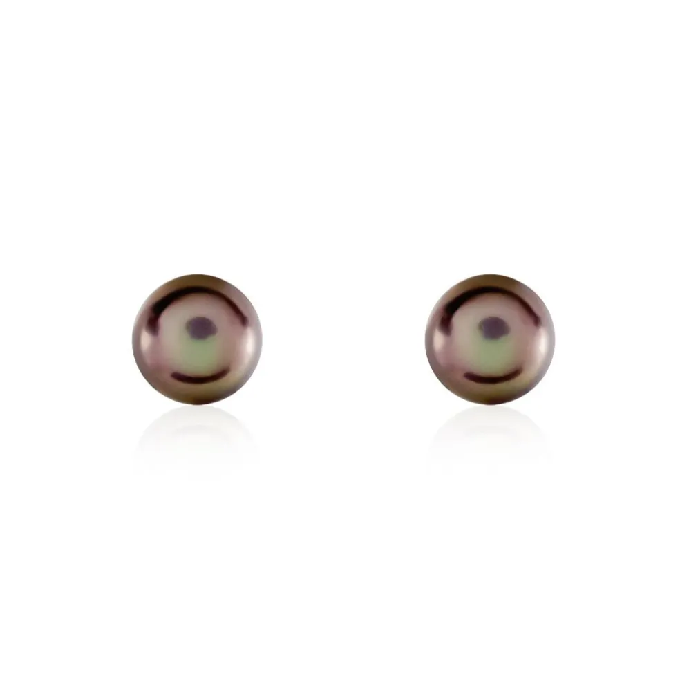 Boucles D'oreilles Puces Micaelle Teintees Or Jaune Perle De Culture