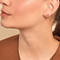 Boucles D'oreilles Puces Marlie Plaqué Or Jaune Oxyde De Zirconium