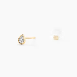 Boucles D'Oreilles Puces Mon 1Er Diamant Or Jaune Diamant