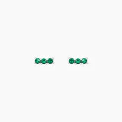 Boucles D'oreilles Puces Mai-ly Argent Blanc Spinelle