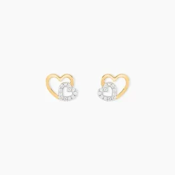 Boucles D'oreilles Puces Marineta Or Jaune Oxyde De Zirconium