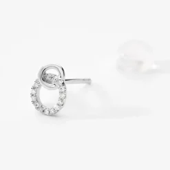 Boucles D'oreilles Puces Mahaut Or Blanc Diamant