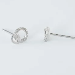 Boucles D'oreilles Puces Mahaut Or Blanc Diamant