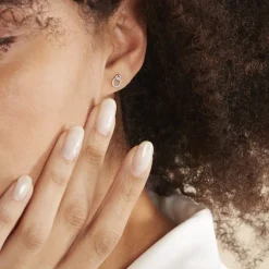 Boucles D'oreilles Puces Mahaut Or Blanc Diamant