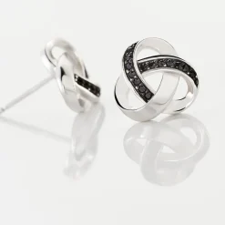 Boucles D'oreilles Puces Melina Argent Blanc Oxyde De Zirconium