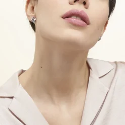 Boucles D'oreilles Puces Melina Argent Blanc Oxyde De Zirconium