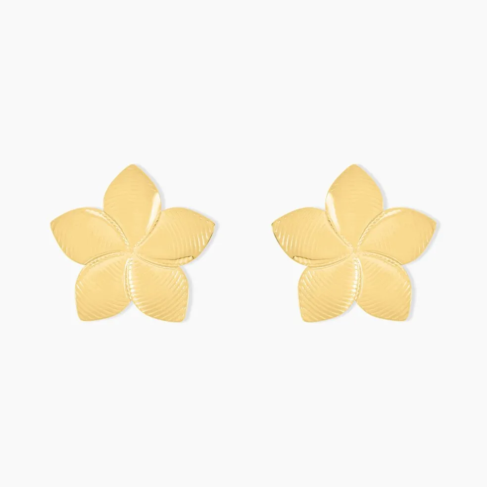 Boucles D'oreilles Puces Maora Acier Jaune
