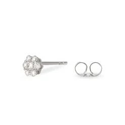 Boucles D'oreilles Puces Magnolia Or Blanc Diamant