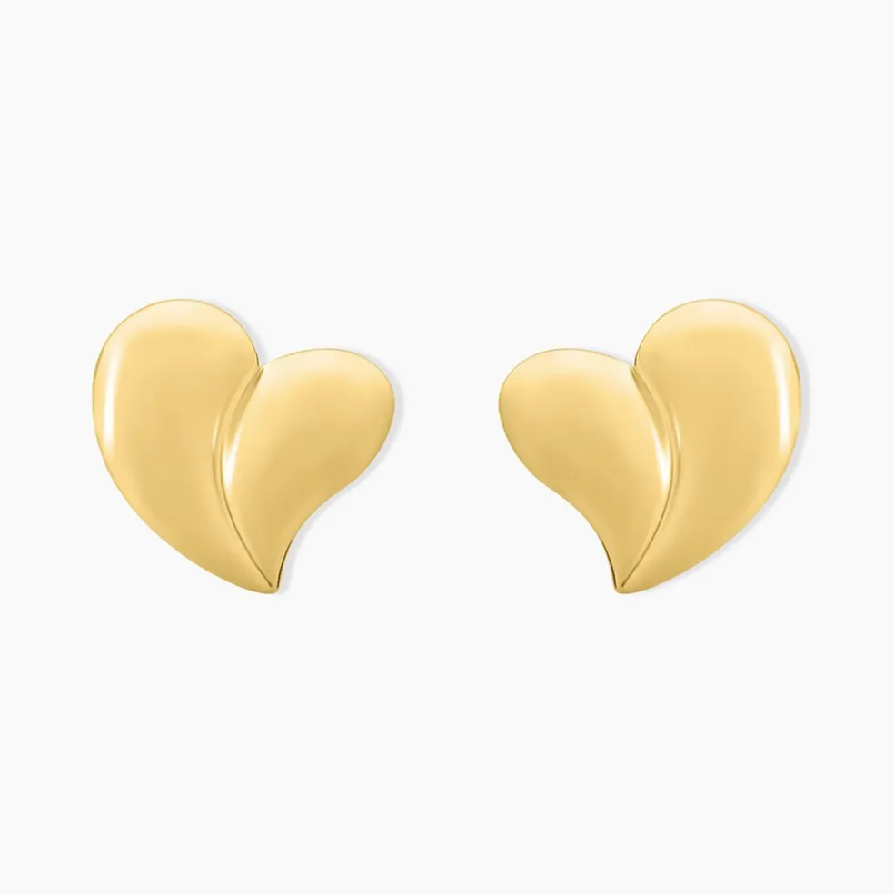 Boucles D'oreilles Puces Madlie Acier Jaune