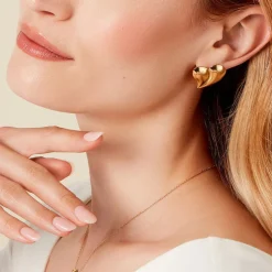 Boucles D'oreilles Puces Madlie Acier Jaune