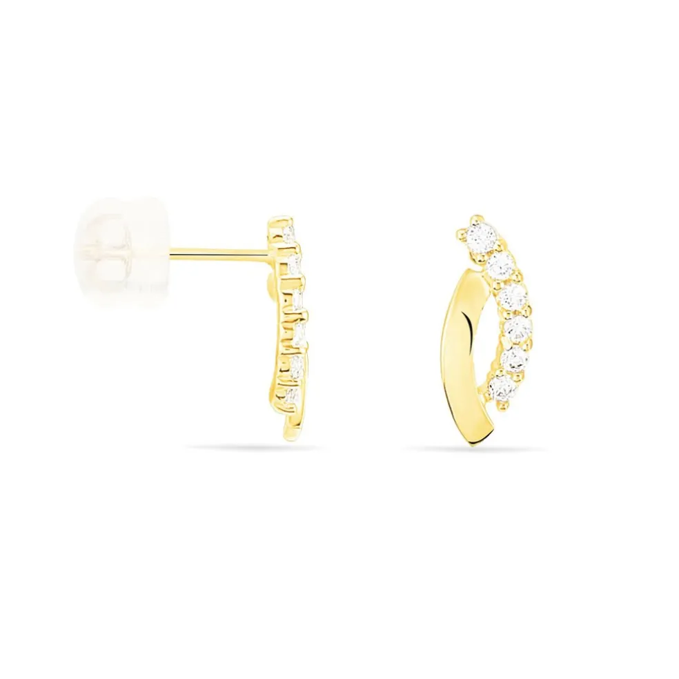Boucles D'oreilles Puces Marlyatou Or Jaune Oxyde De Zirconium