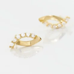 Boucles D'oreilles Puces Marlyatou Or Jaune Oxyde De Zirconium