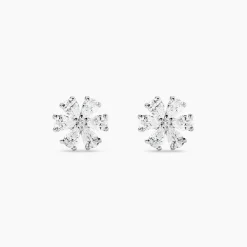 Boucles D'oreilles Puces Maelane Or Blanc Oxyde De Zirconium
