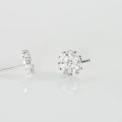 Boucles D'oreilles Puces Maelane Or Blanc Oxyde De Zirconium