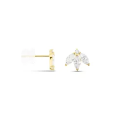 Boucles D'oreilles Puces Margret Or Jaune Oxyde De Zirconium
