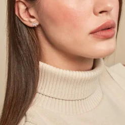 Boucles D'oreilles Puces Margret Or Jaune Oxyde De Zirconium