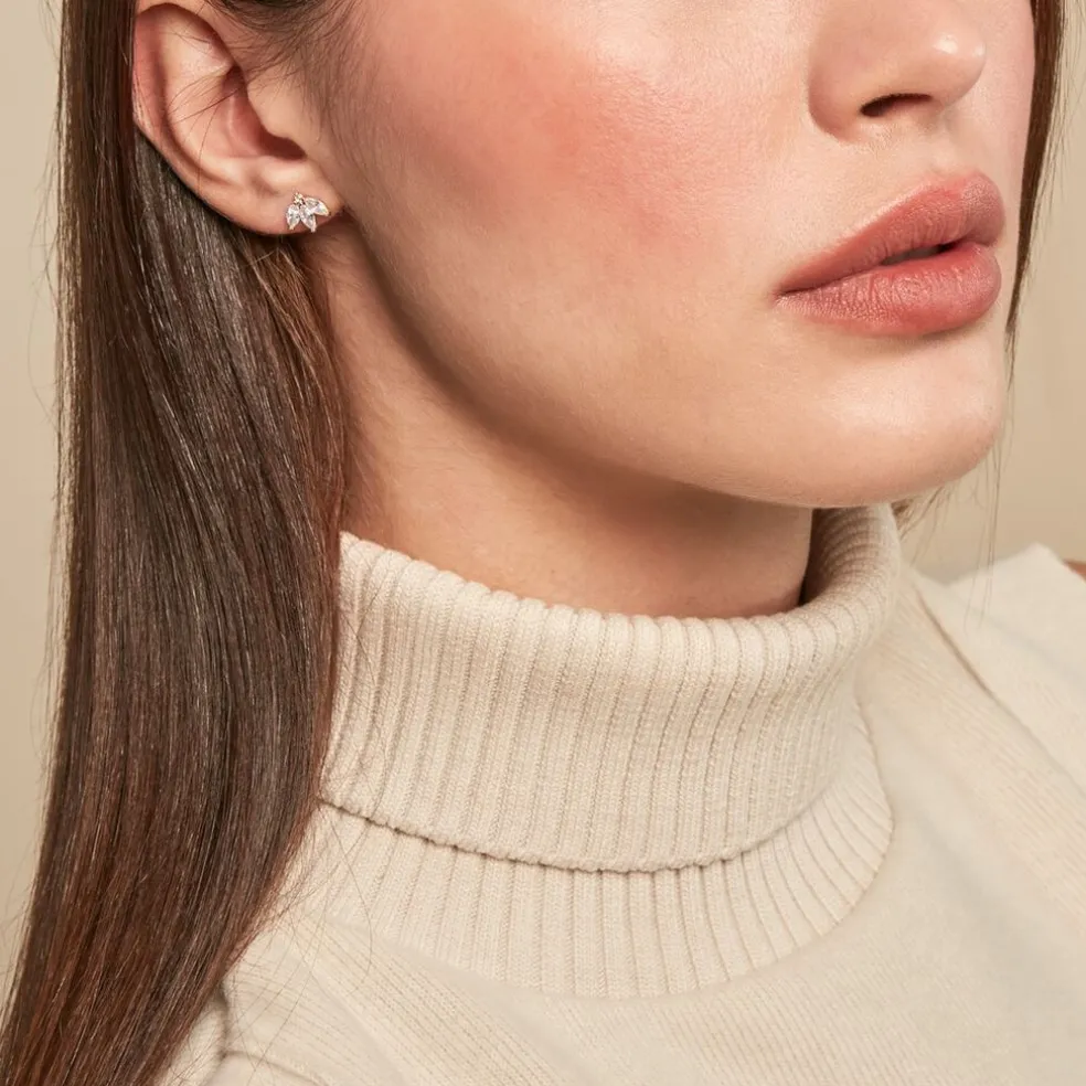 Boucles D'oreilles Puces Margret Or Jaune Oxyde De Zirconium