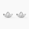 Boucles D'oreilles Puces Malva Argent Blanc Oxyde De Zirconium