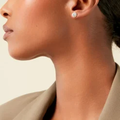 Boucles D'Oreilles Puces Munira Or Jaune Topaze Oxyde De Zirconium