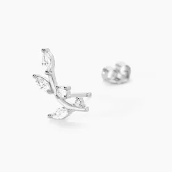 Boucles D'oreilles Puces Milda Argent Blanc Oxyde De Zirconium
