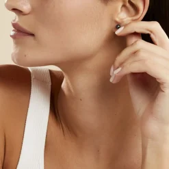 Boucles D'oreilles Puces Micaelle Teintees Or Jaune Perle De Culture