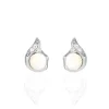Boucles D'oreilles Puces Mellie Argent Blanc Perle De Culture