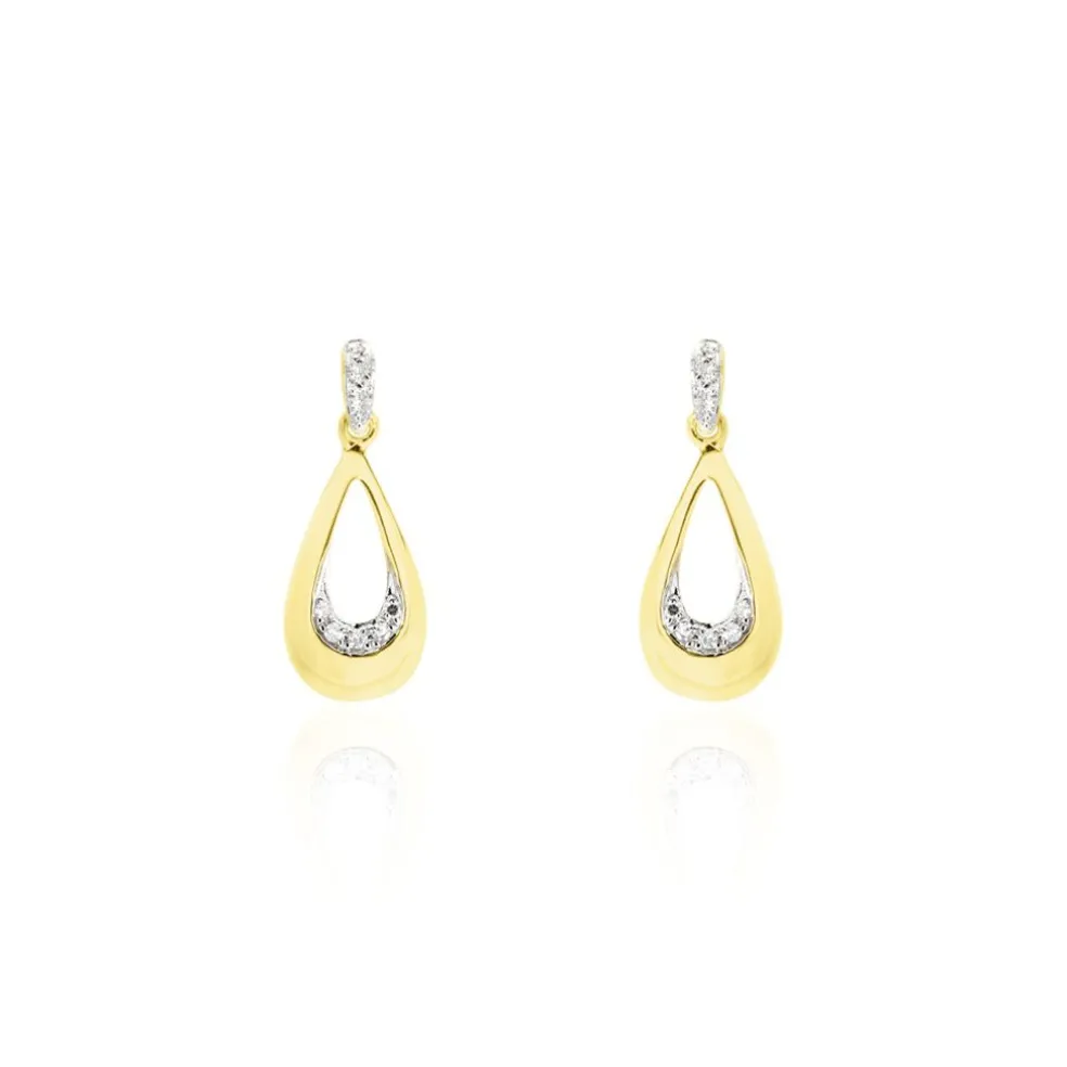 Boucles D'oreilles Puces Nirmala Or Jaune Diamant